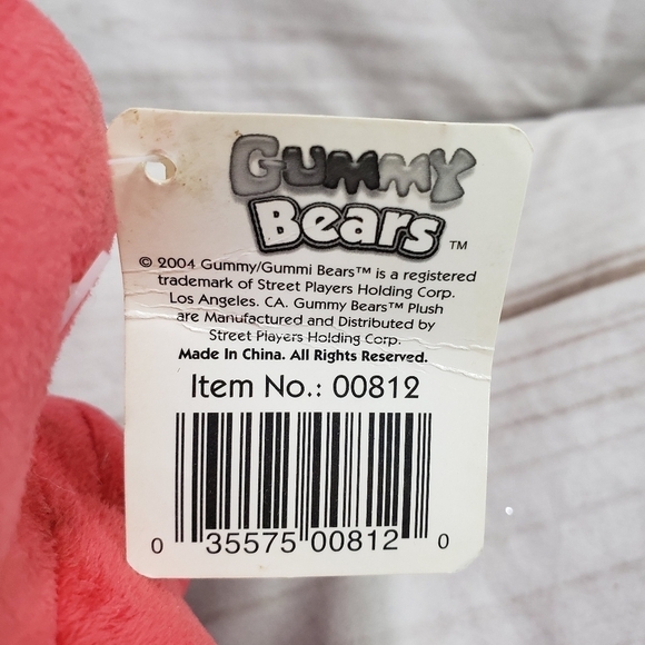 Vintage Gummy Bears Candy Red Bear 8 Inch Plush Candy Promo 2004 With Tag - Picture 7 of 10